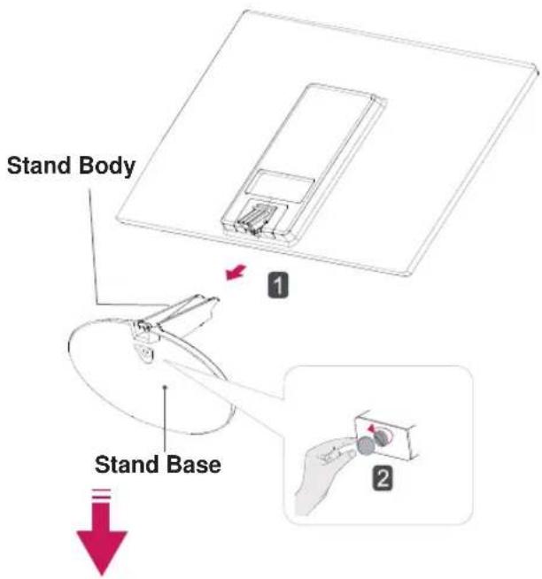 LG 20EN43S-B - Detaching the Stand Base - 1