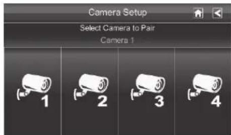 Camera Setup Select Camera to Pair Camera 1 1 2 3 4