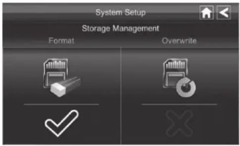 System Setup Storage Management Format Overwrite ✓