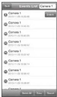 Events List Camera 1 Camera 1 2013-11-05 13:30:05 Camera 1 2013-11-05 13:40:30 Camera 1 2013-11-05 13:40:29 Camera 1 2013-11-05 10:30:47 Camera 1 2013-11-05 10:30:42 Camera 1 2013-11-05 10:30:14 Camera 1 2013-11-05 10:30:42 Camera 1 2013-11-05 10:30:47 Camera 1 Delete M Save Search