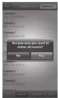 Are you sure you want to delete all events? No Yes