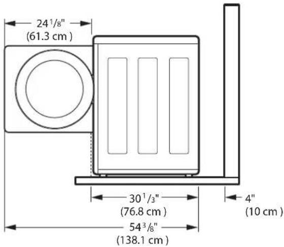 24¹/₈" (61.3 cm) 30¹/₃" (76.8 cm) 54³/₈" (138.1 cm) 4" (10 cm)