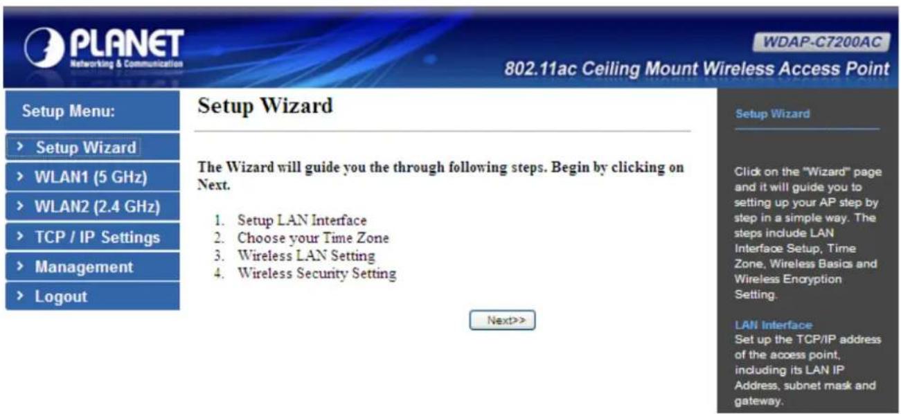 Planet WDAP-C7200AC - Setup Wizard - 1