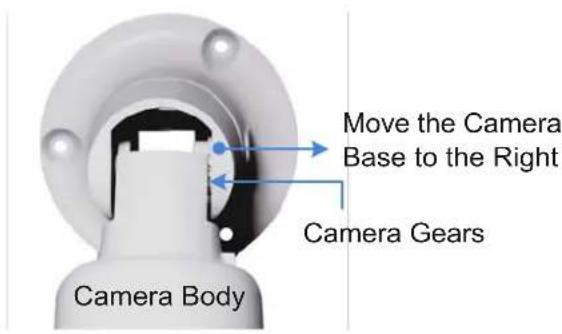 Move the Camera Base to the Right Camera Gears Camera Body