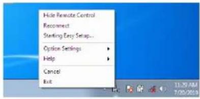 Hole Remote Control Recommend Starting Easy Setup... Option Settings Help Cancel Exit