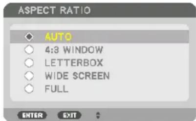 ASPECT RATIO AUTO 4:3 WINDOW LETTERBOX WIDE SCREEN FULL ENTER EXIT