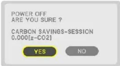 POWER OFF ARE YOU SURE ? CARBON SAVINGS-SESSION 0.000[g-CO2] YES NO