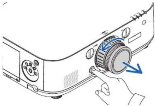 NEC NP-PA672W-13ZL - Slowly pull the lens off the projector. - 1