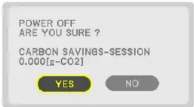 POWER OFF ARE YOU SURE ? CARBON SAVINGS-SESSION 0.000[g-CO2] YES NO