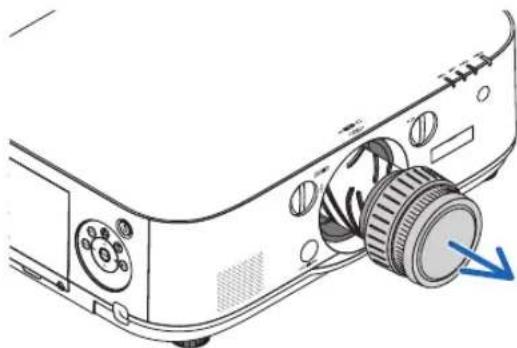 NEC NP-PA672W-13ZL - Slowly pull the lens off the projector. - 2