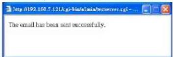 The email has been sent successfully.