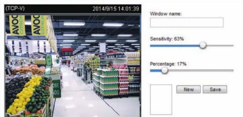 (TCP-V) 2014/9/15 14:01:39 Window name: Sensitivity: 63% Percentage: 17% New Save