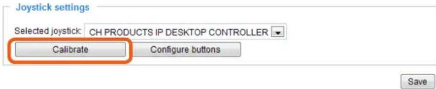 Joystick settings Selected joystick: CH PRODUCTS IP DESKTOP CONTROLLER Calibrate Configure buttons Save
