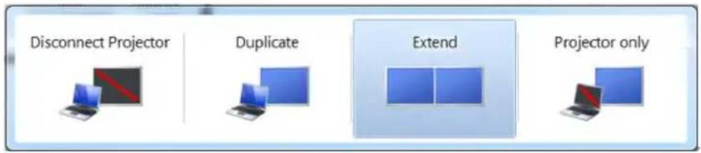 Disconnect Projector Duplicate Extend Projector only