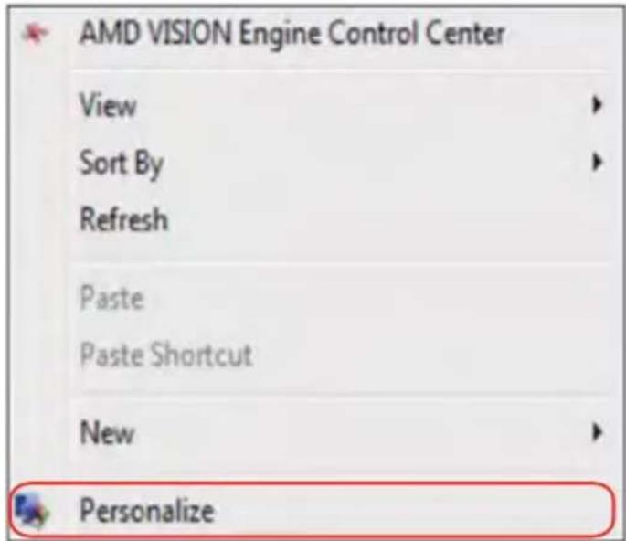 AMD VISION Engine Control Center View Sort By Refresh Paste Paste Shortcut New Personalize