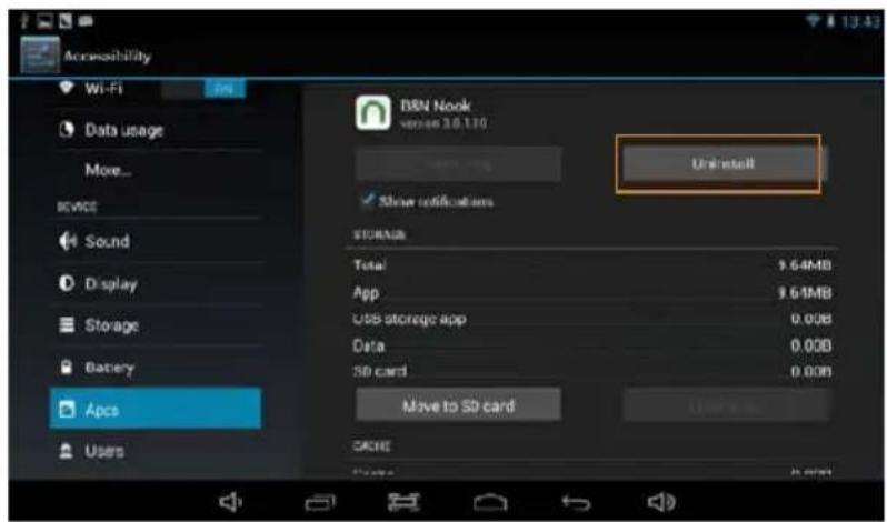 Sungale CyberUs ID1032WTA - » To Uninstall an Application - 1