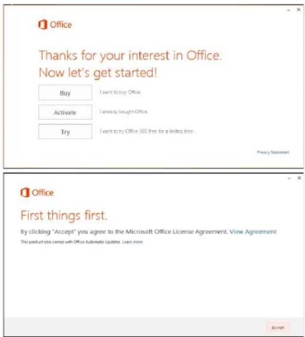 Office Thanks for your interest in Office. Now let's get started! Buy I want to buy Office. Activate I already bought Office. Try I want to try Office 365 free for a limited time. Privacy Statement Office First things first. By clicking "Accept" you agree to the Microsoft Office License Agreement. View Agreement This product also comes with Office Automatic Updates. Learn more Accept
