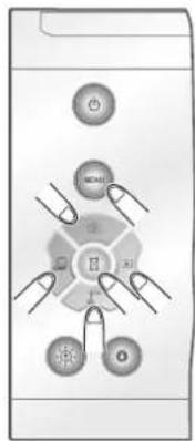 Diagram showing a device control panel with labeled buttons and icons, likely for system or interface management.