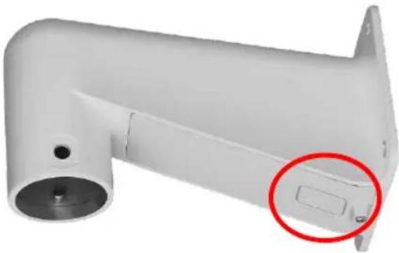 3D model of a white mechanical component with a red circle highlighting a small feature (no text or symbols visible)