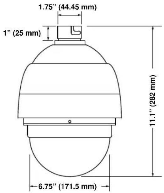 1.75" (44.45 mm) 1" (25 mm) 11.1" (282 mm) 6.75" (171.5 mm)