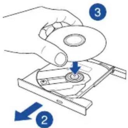ASUS X454WA - Inserting an optical disc - 2