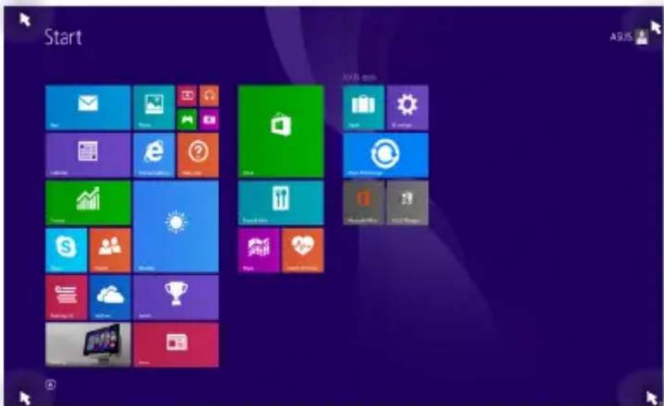 ASUS X454WA - Hotspots on the Start screen - 1