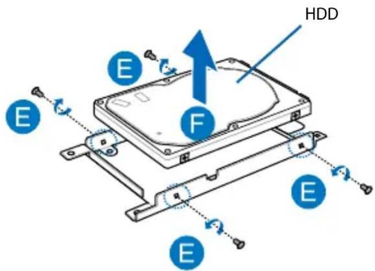 ASUS X450JB - Replacing the Hard Disk Drive (on selected models) - 3