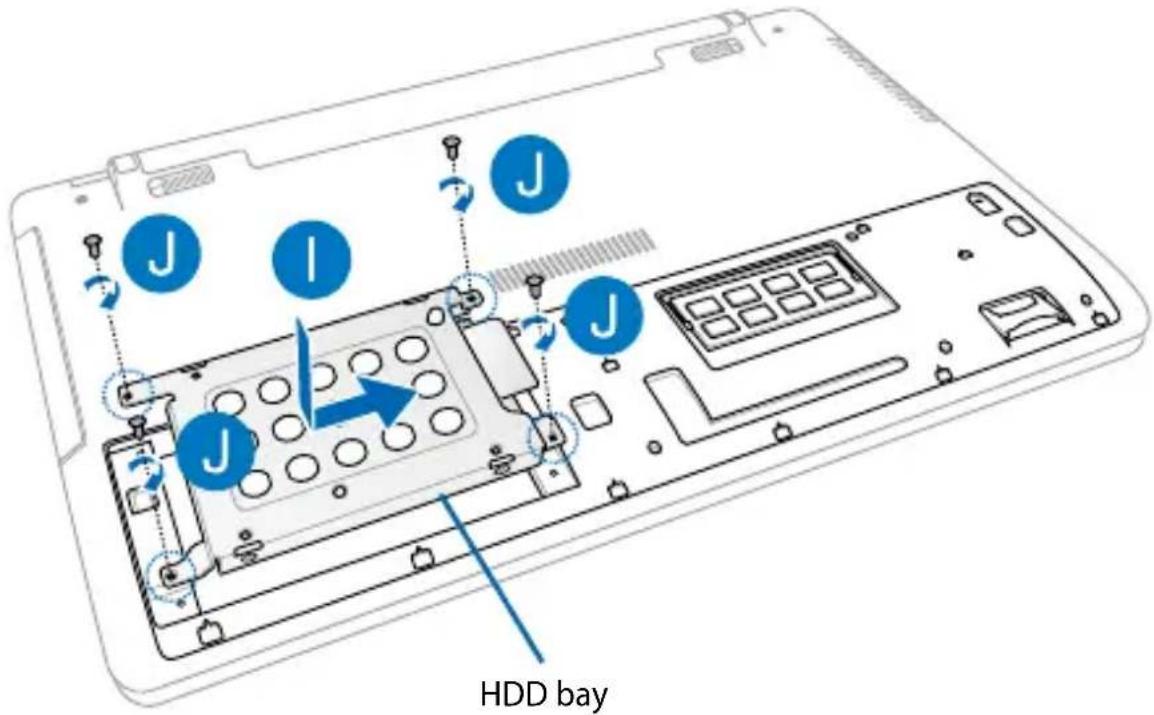 ASUS X450JB - Replacing the Hard Disk Drive (on selected models) - 5