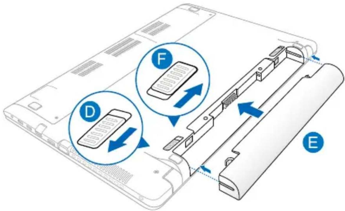 ASUS X450JB - Installing a new battery pack (on selected models) - 2