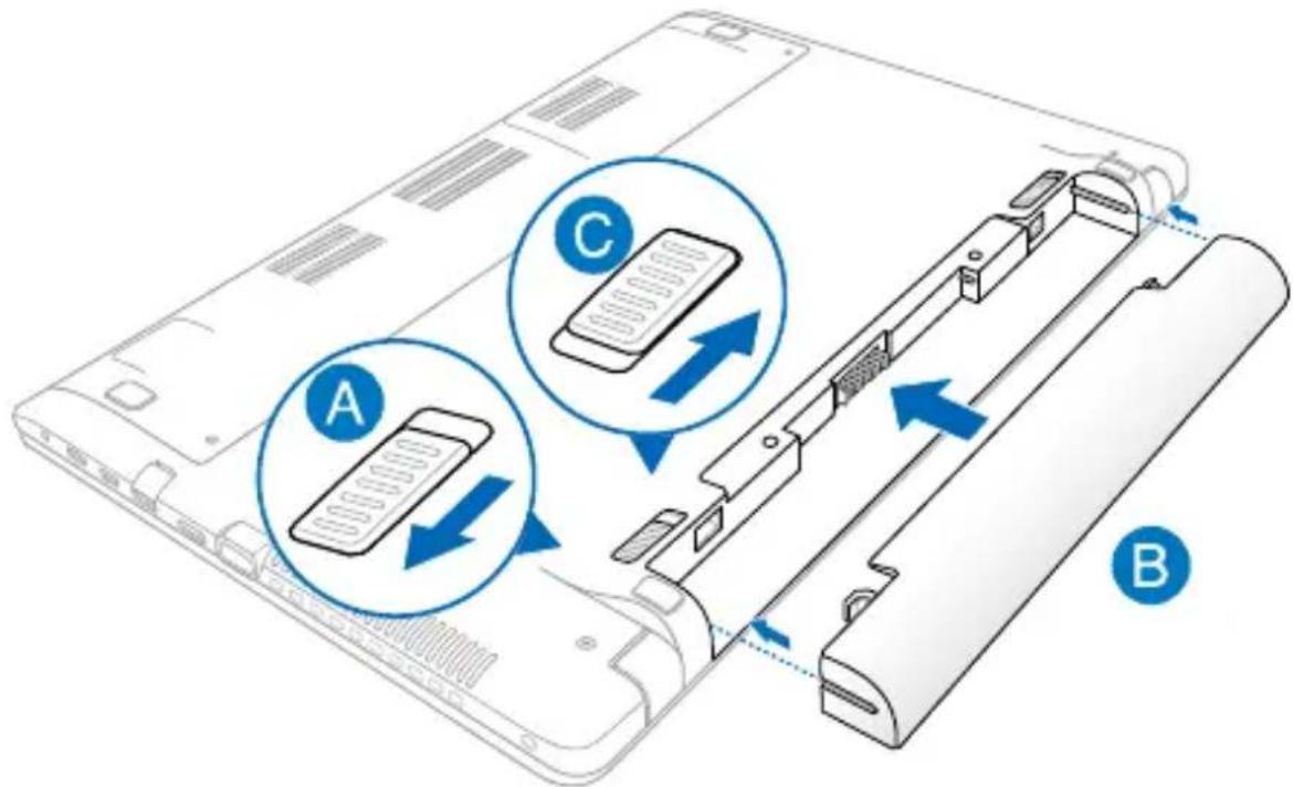 ASUS X450JB - Install the battery pack. (on selected models) - 1