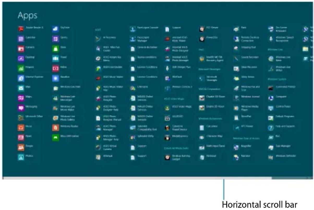 ASUS X450JB - Accessing the Apps screen - 1