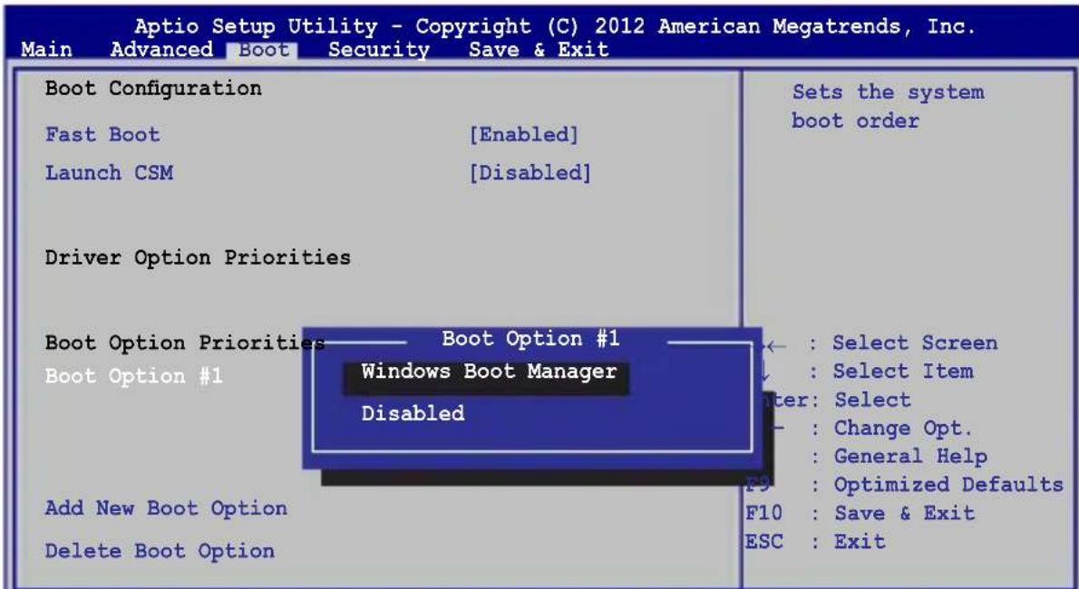 ASUS A555LB - and select a device as the Boot Option #1. - 1