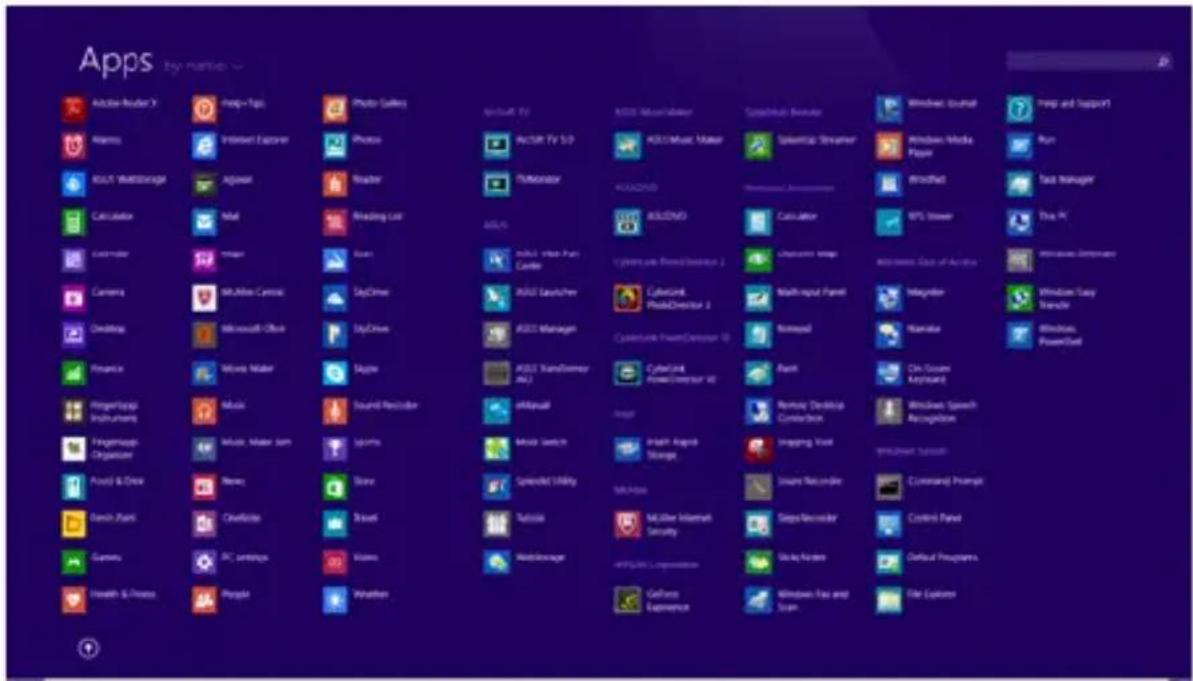 ASUS A555LB - Accessing the Apps screen - 1