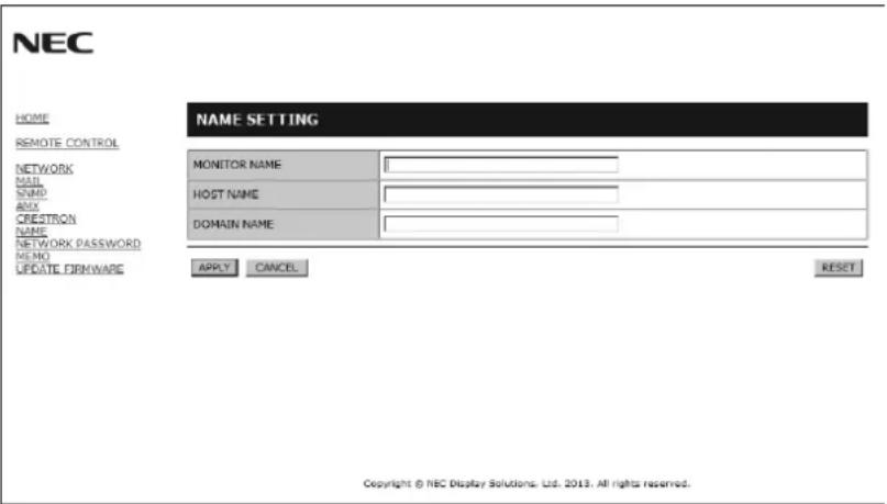 NEC E805-AVT - Name Setting - 1