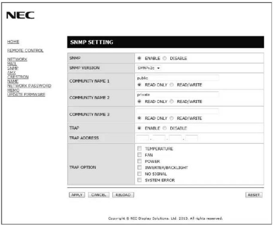 NEC E805-AVT - SNMP Setting - 1