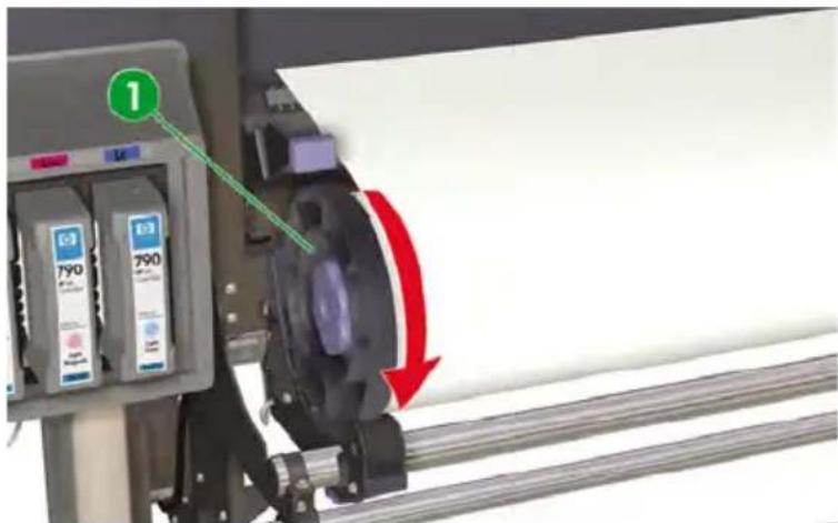 HP Designjet 8000s - Remove a media roll from the printer - 3