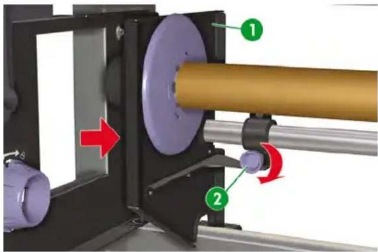 HP Designjet 8000s - Load media on to the take-up reel - 8