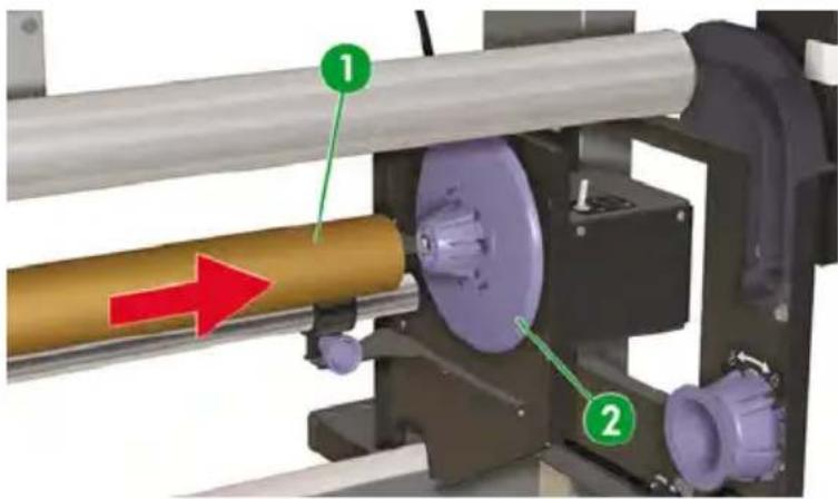 HP Designjet 8000s - Load media on to the take-up reel - 7