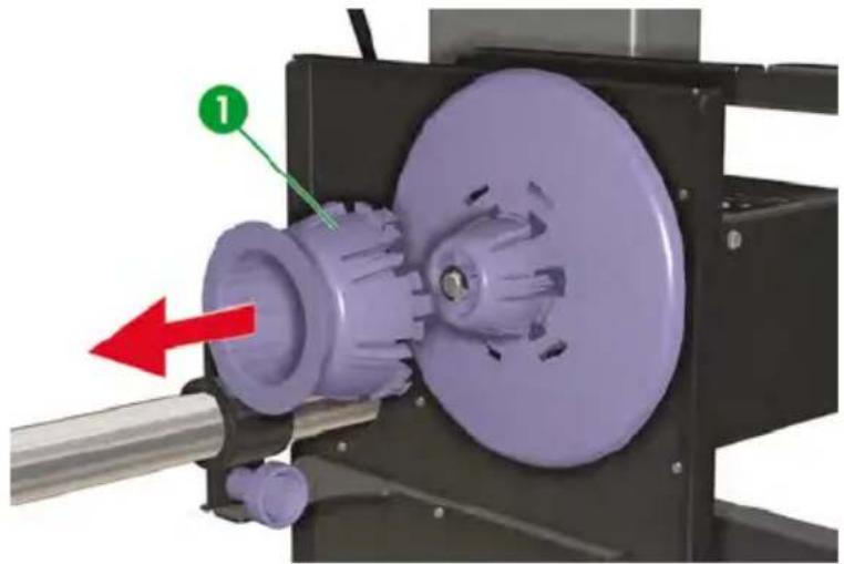 HP Designjet 8000s - Load media on to the take-up reel - 3