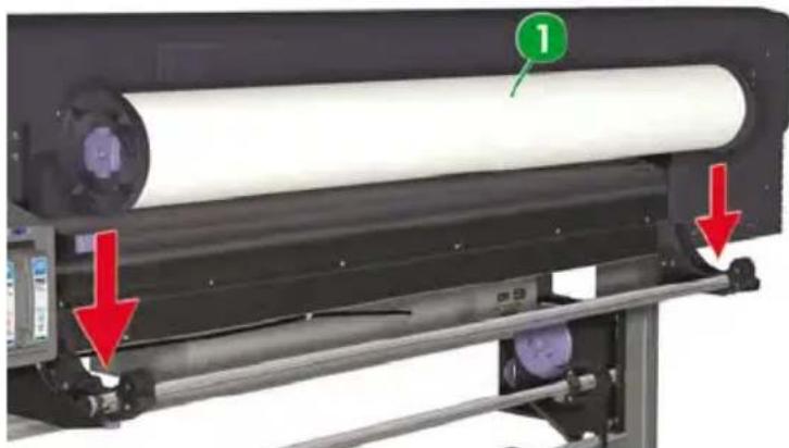 HP Designjet 8000s - Install a media roll in the printer - 12