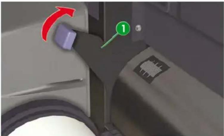 HP Designjet 8000s - Remove a media roll from the printer - 2