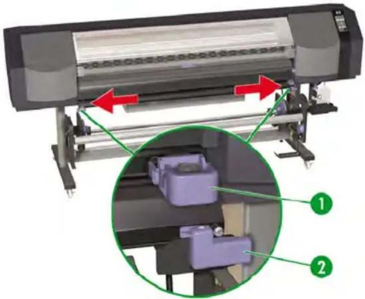 HP Designjet 8000s - Install a media roll in the printer - 18