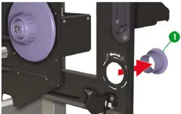 HP Designjet 8000s - Load media on to the take-up reel - 1