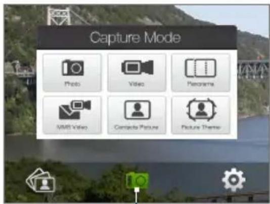 Capture Mode Photo Video Panorama SMS Video Contacts Picture Picture Theme