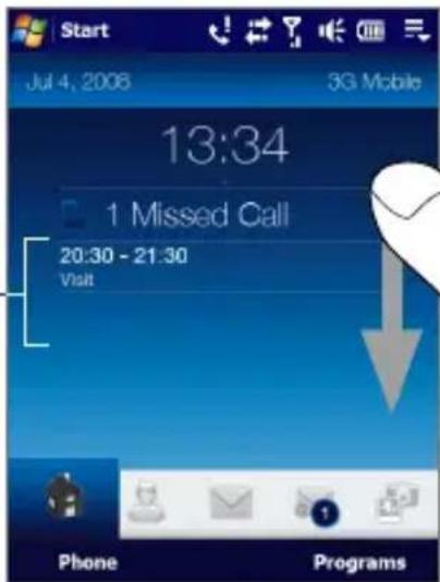 Start Jul 4, 2006 3G Mobile 13:34 1 Missed Call 20:30 - 21:30 Visit Phone Programs