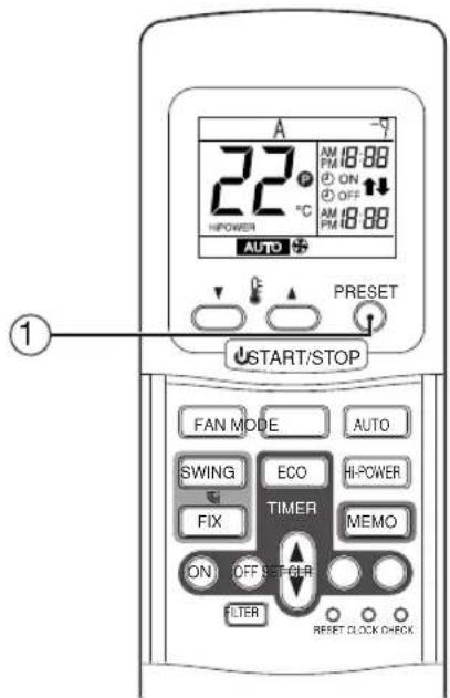 TOSHIBA RAS-13UKP2L - ①PRESET button - 1