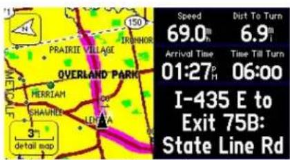 GARMIN StreetPilot 2620 - The NEXT TURN page announces the same instructions for an upcoming turn 3 times: - 1