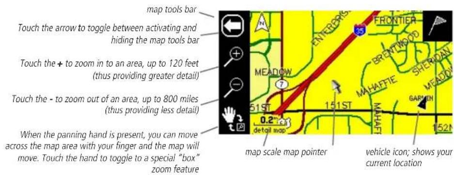 GARMIN StreetPilot 2620 - Map Tools Bar - 1