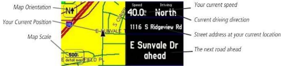 GARMIN StreetPilot 2620 - Map Pages in Driving and Routing Mode - 1