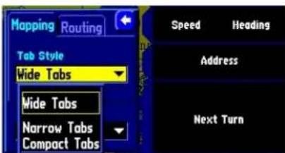 GARMIN StreetPilot 2620 - Hiding/Showing Data Tabs - 1